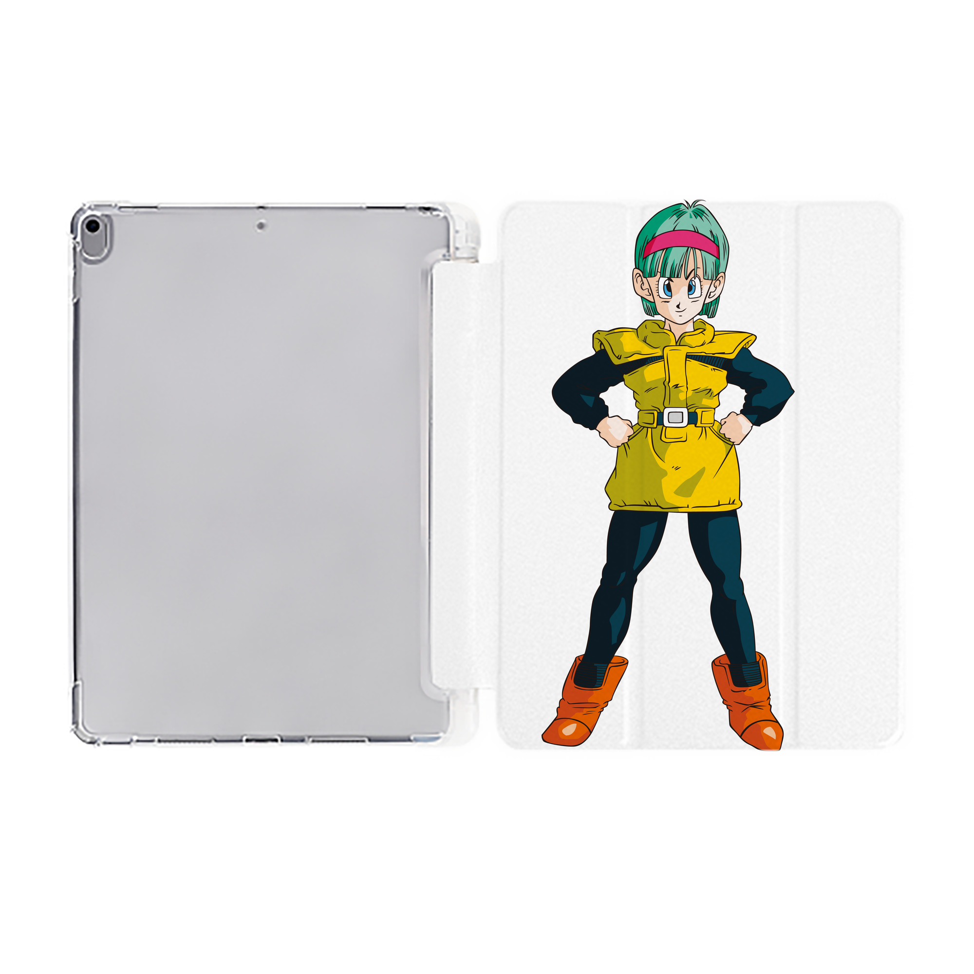 （画像用） ドラゴンボール ブルマ DRAGON BALL Bulma IPad ケース ペン収納付き 三つ折りスタンド PUレザー×シリコン 対応機種9.5/10.5/10.9インチ